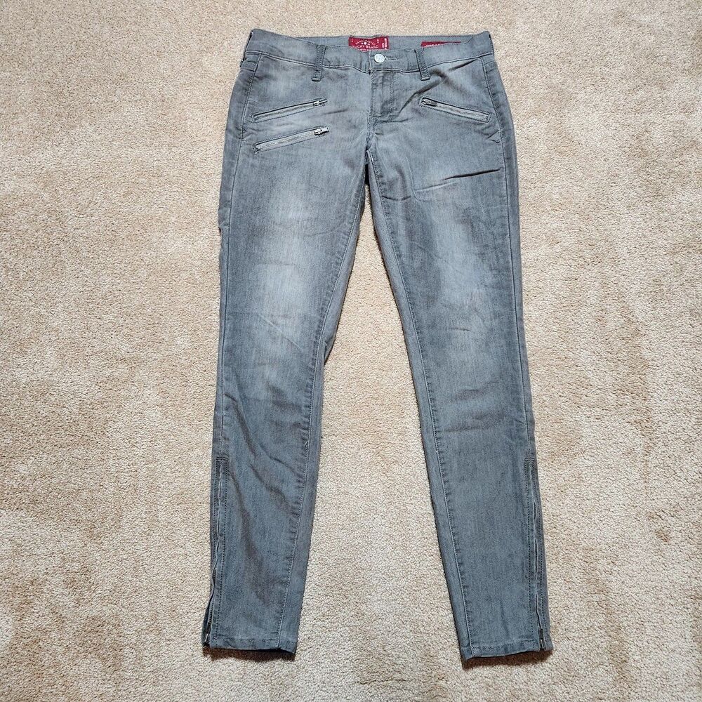 Lucky Brand Jeans Women 2/26 Gray Charlie Super Skinny 29" Inseam Ankle Zip